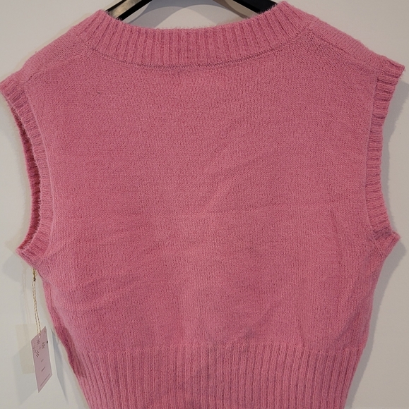 Jessica Simpson Vintage knit vest sweater Small size Pink Sleeveless - Picture 5 of 5